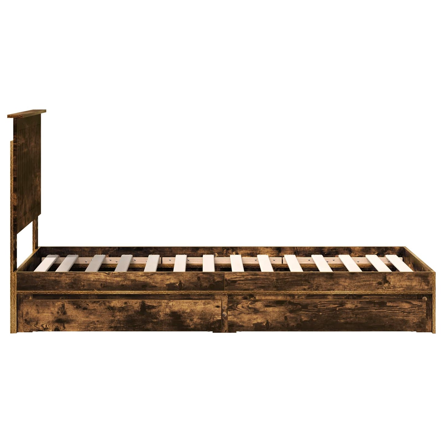 vidaXL Aufbewahrungsbett Geräucherte Eiche 75 x 190 cm Holzwerkstoff