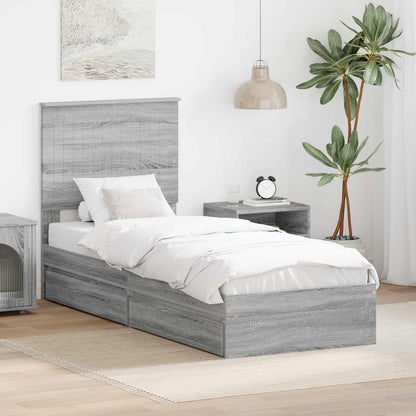vidaXL Aufbewahrungsbett Graues Sonoma 75 x 190 cm Holzwerkstoff