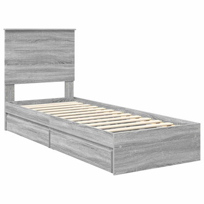 vidaXL Aufbewahrungsbett Graues Sonoma 75 x 190 cm Holzwerkstoff