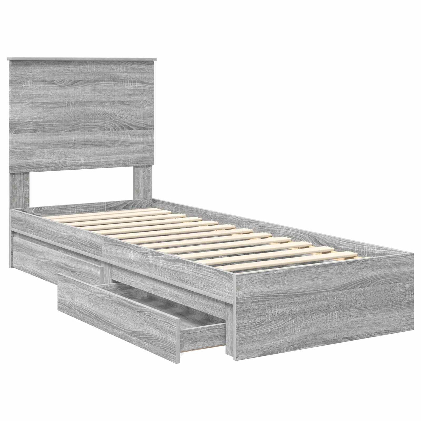 vidaXL Aufbewahrungsbett Graues Sonoma 75 x 190 cm Holzwerkstoff