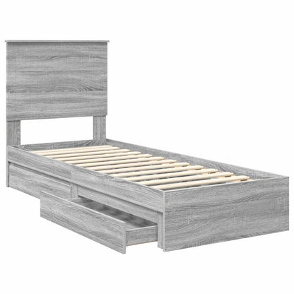 vidaXL Aufbewahrungsbett Graues Sonoma 75 x 190 cm Holzwerkstoff