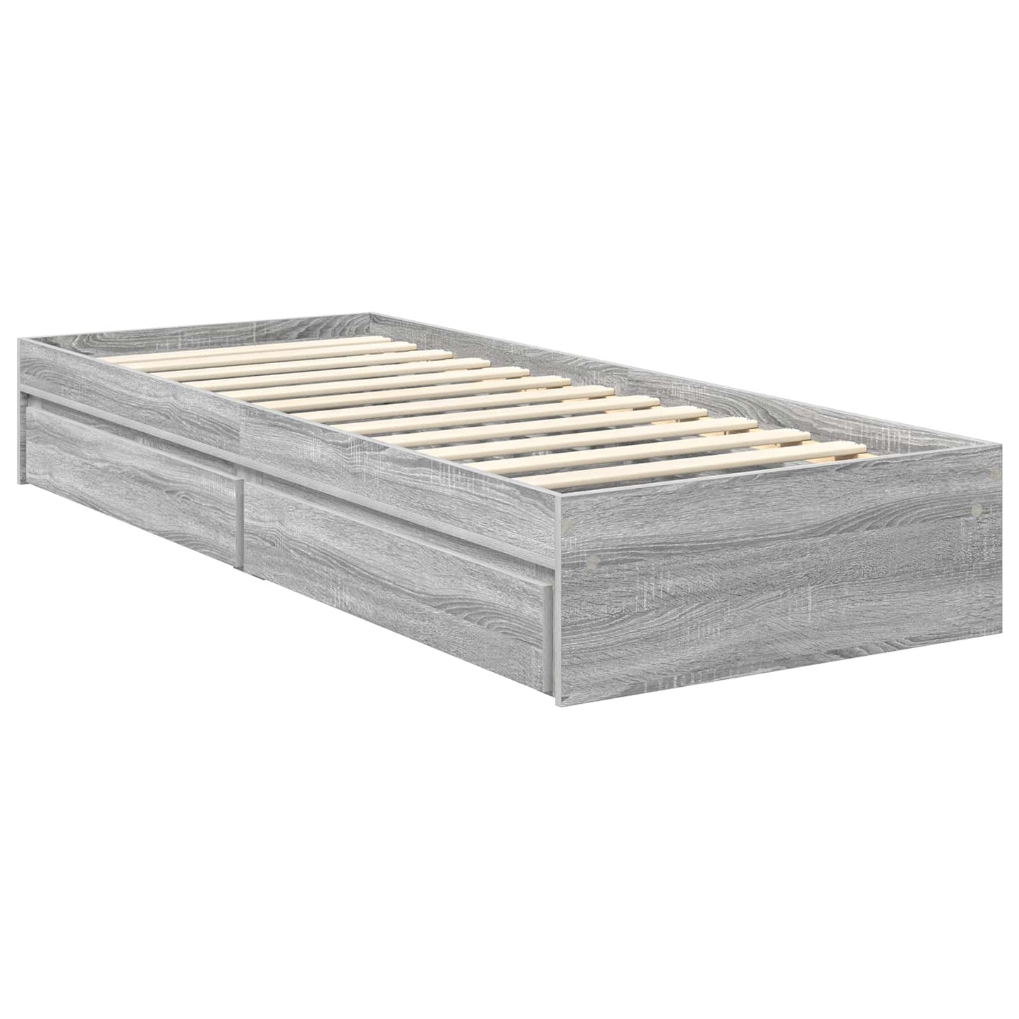 vidaXL Aufbewahrungsbett Graues Sonoma 75 x 190 cm Holzwerkstoff