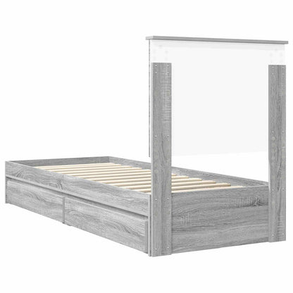 vidaXL Aufbewahrungsbett Graues Sonoma 75 x 190 cm Holzwerkstoff