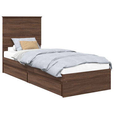 vidaXL Aufbewahrungsbett Braun Eichen-Optik 75 x 190 cm Holzwerkstoff