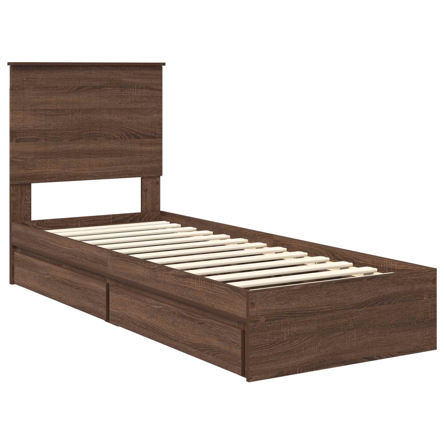 vidaXL Aufbewahrungsbett Braun Eichen-Optik 75 x 190 cm Holzwerkstoff
