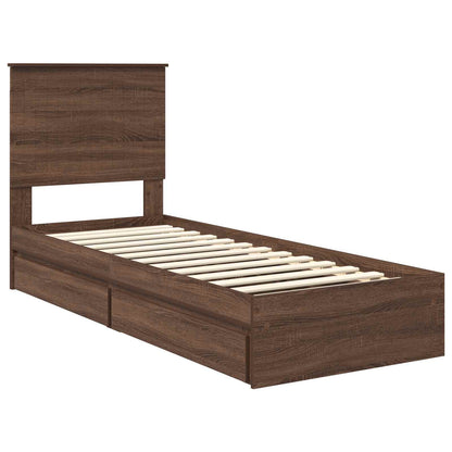 vidaXL Aufbewahrungsbett Braun Eichen-Optik 75 x 190 cm Holzwerkstoff