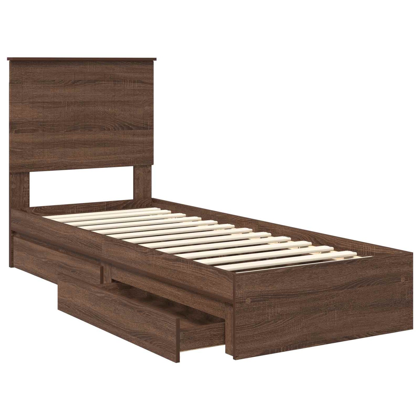 vidaXL Aufbewahrungsbett Braun Eichen-Optik 75 x 190 cm Holzwerkstoff