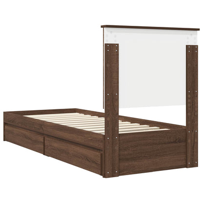 vidaXL Aufbewahrungsbett Braun Eichen-Optik 75 x 190 cm Holzwerkstoff