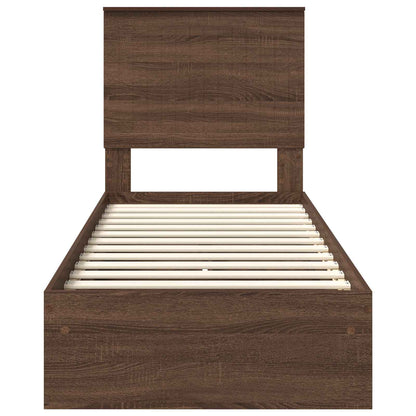vidaXL Aufbewahrungsbett Braun Eichen-Optik 75 x 190 cm Holzwerkstoff