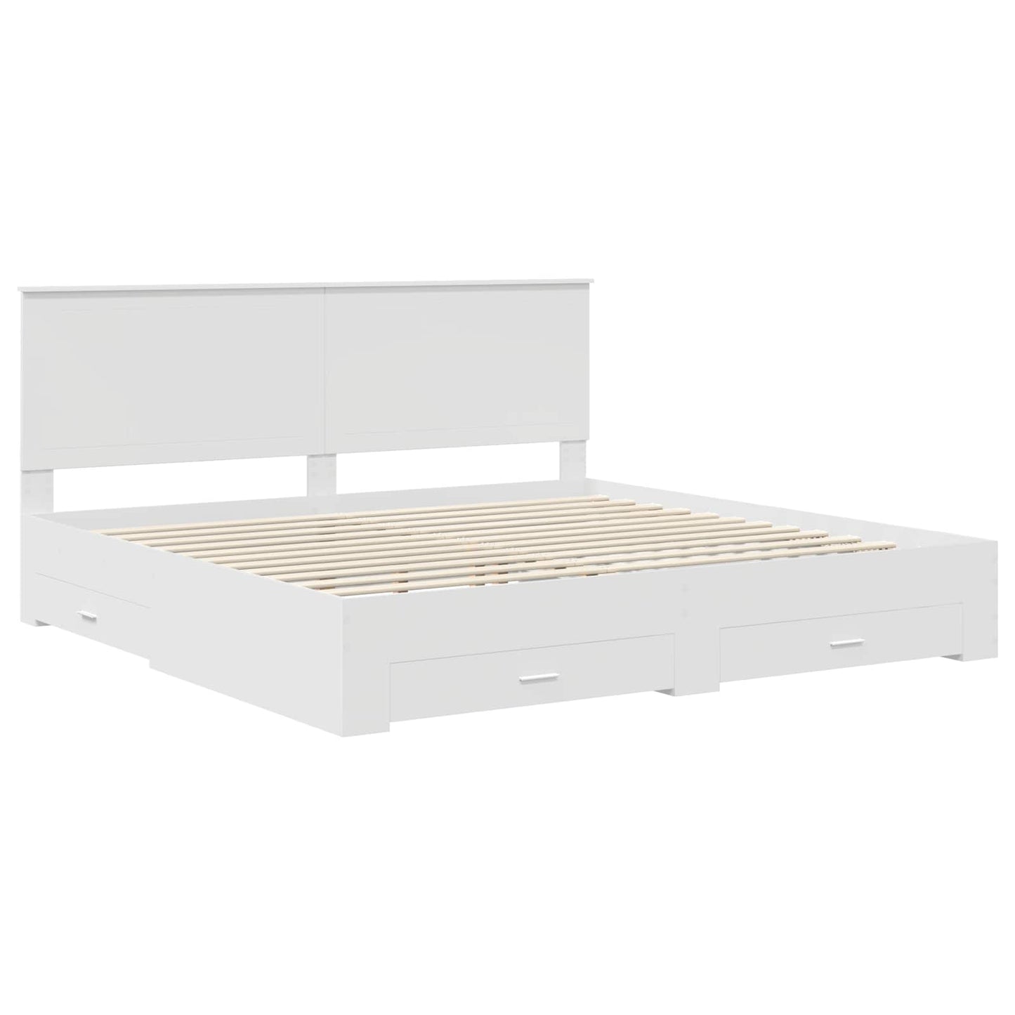 vidaXL Bettrahmen mit Kopfteil Weiß 200 x 200 cm Holzwerkstoff