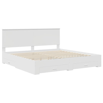 vidaXL Bettrahmen mit Kopfteil Weiß 200 x 200 cm Holzwerkstoff