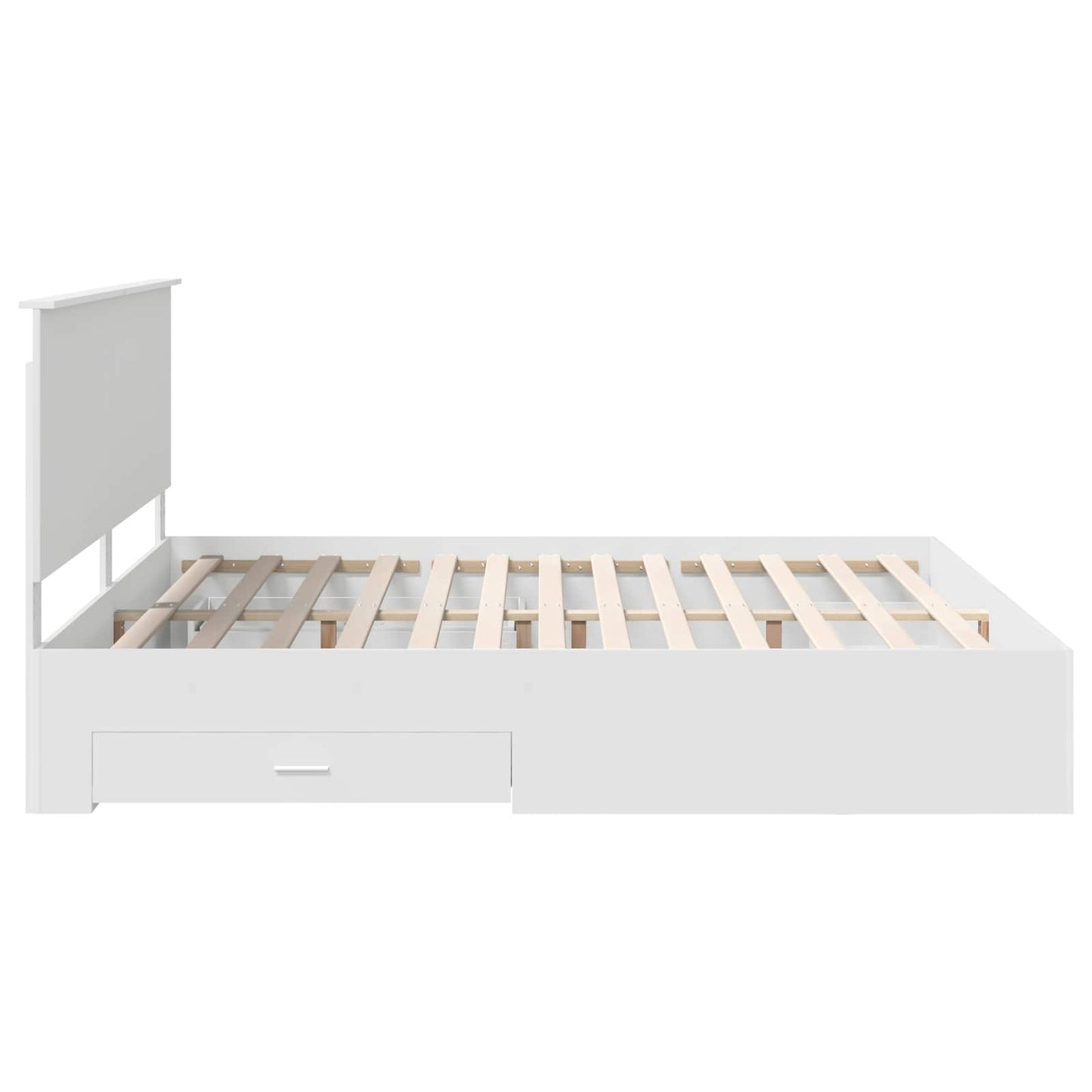 vidaXL Bettrahmen mit Kopfteil Weiß 200 x 200 cm Holzwerkstoff