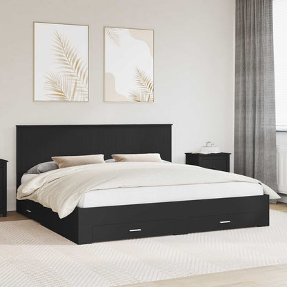 vidaXL Bettrahmen Schwarz und Silber 200 x 200 cm Holzwerkstoff