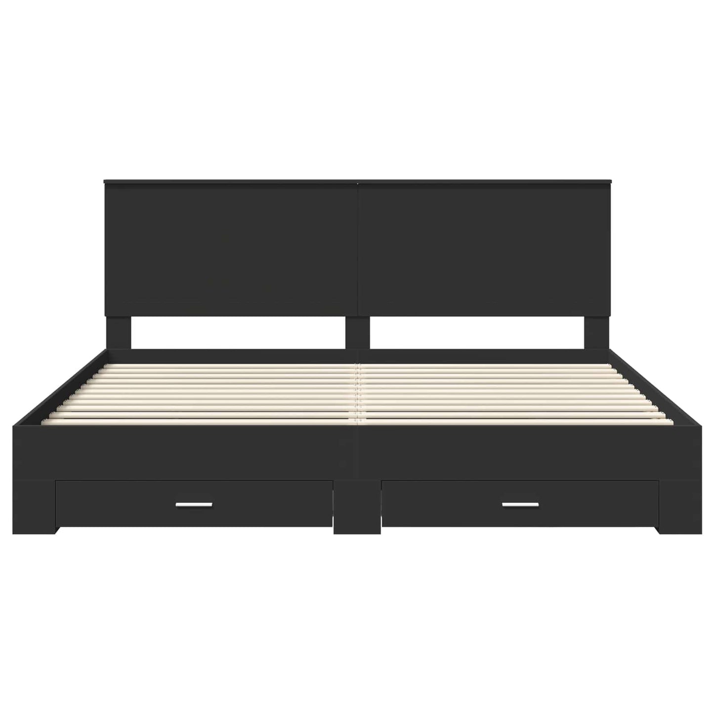 vidaXL Bettrahmen Schwarz und Silber 200 x 200 cm Holzwerkstoff
