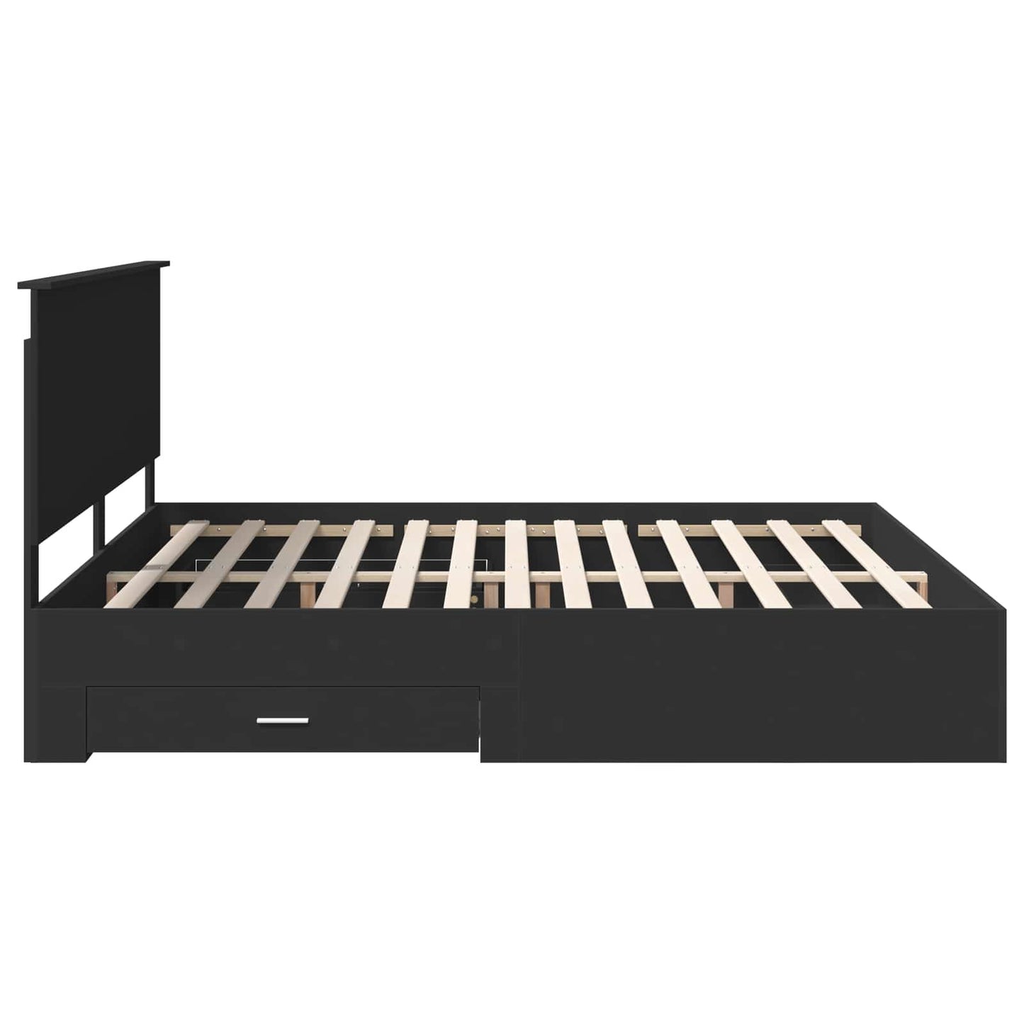 vidaXL Bettrahmen Schwarz und Silber 200 x 200 cm Holzwerkstoff