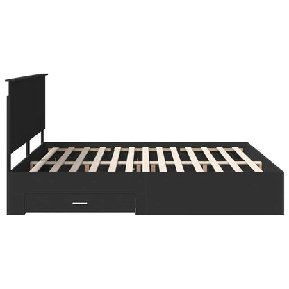 vidaXL Bettrahmen Schwarz und Silber 200 x 200 cm Holzwerkstoff