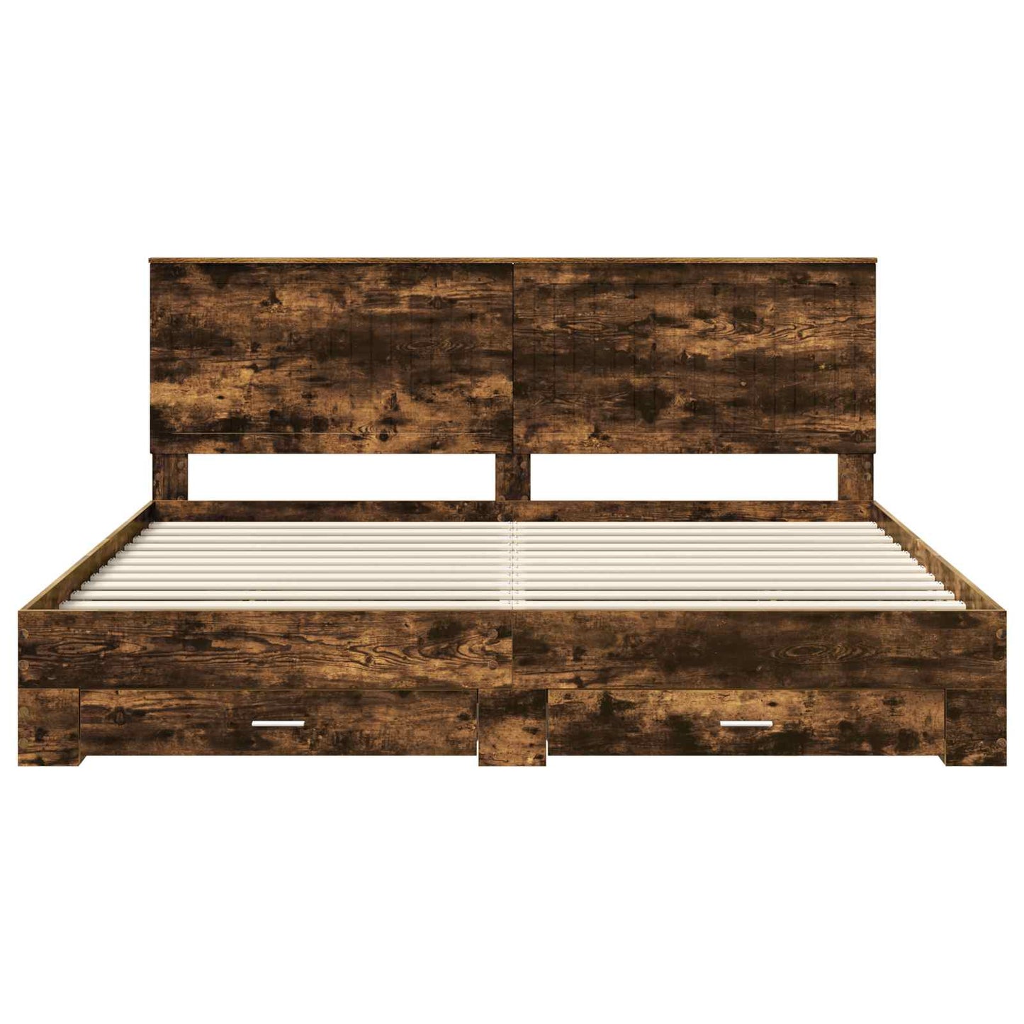 vidaXL Cadre de lit Chêne fumé 200 x 200 cm Bois d'ingénierie