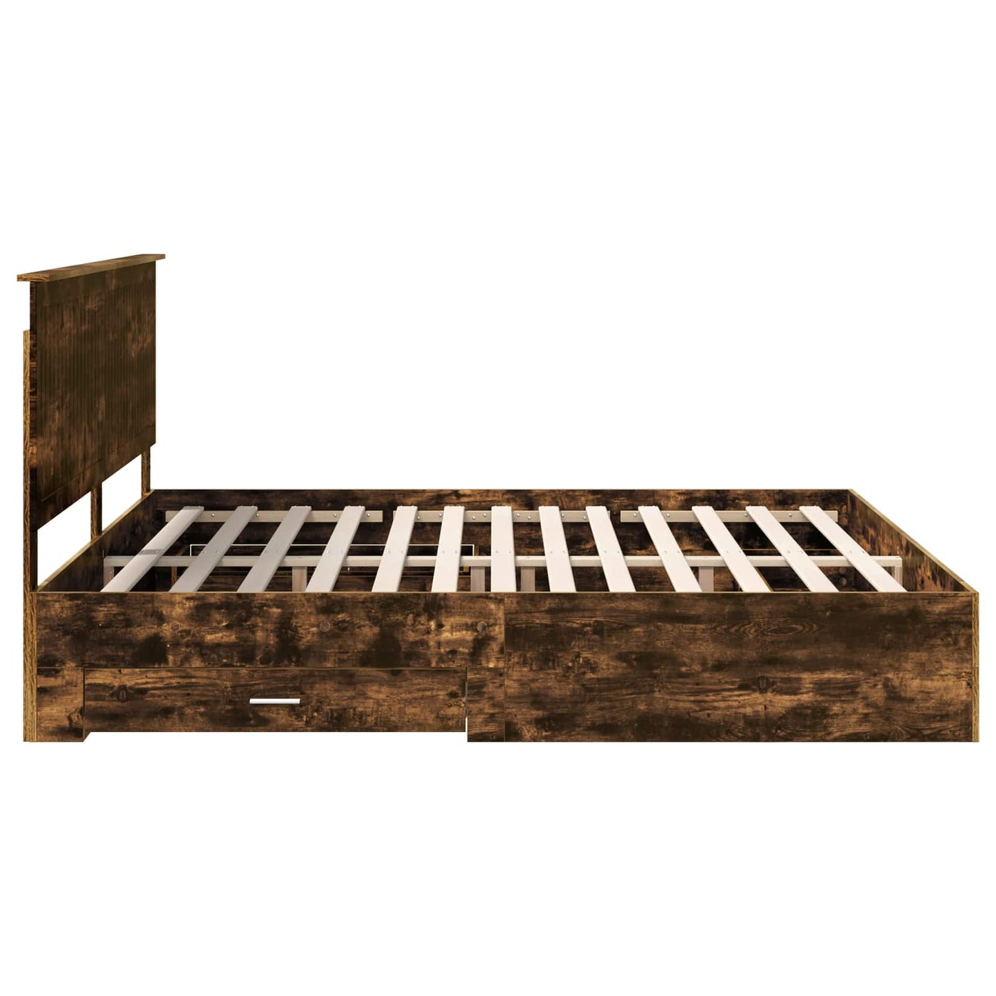 vidaXL Cadre de lit Chêne fumé 200 x 200 cm Bois d'ingénierie
