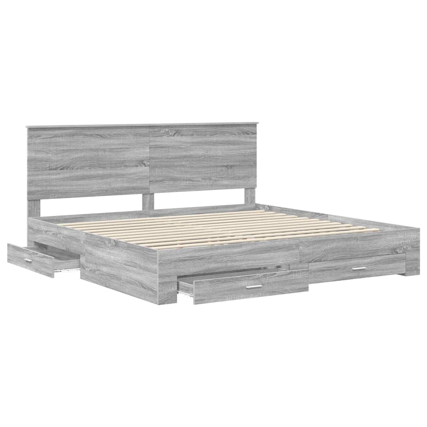 vidaXL Bettrahmen Graues Sonoma 200 x 200 cm Holzwerkstoff