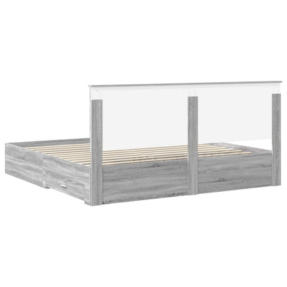 vidaXL Bettrahmen Graues Sonoma 200 x 200 cm Holzwerkstoff