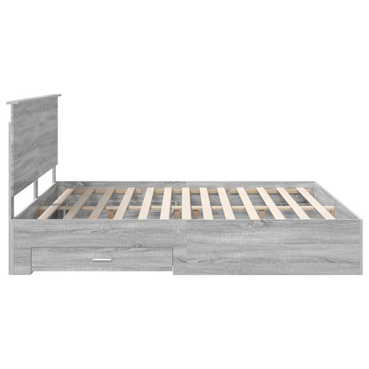 vidaXL Bettrahmen Graues Sonoma 200 x 200 cm Holzwerkstoff