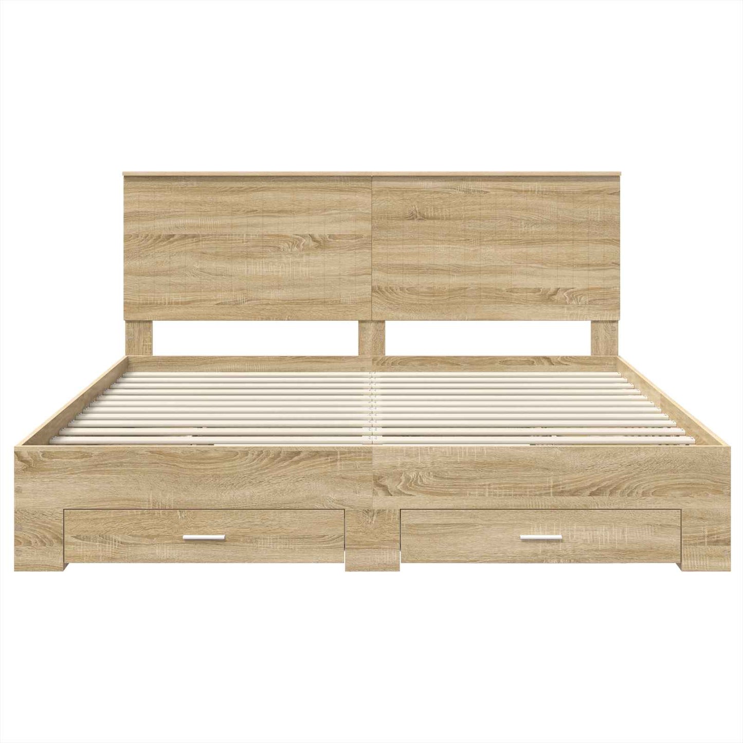 vidaXL Bettrahmen mit Kopfteil Sonoma-Eiche 180 x 200 cm Holzwerkstoff