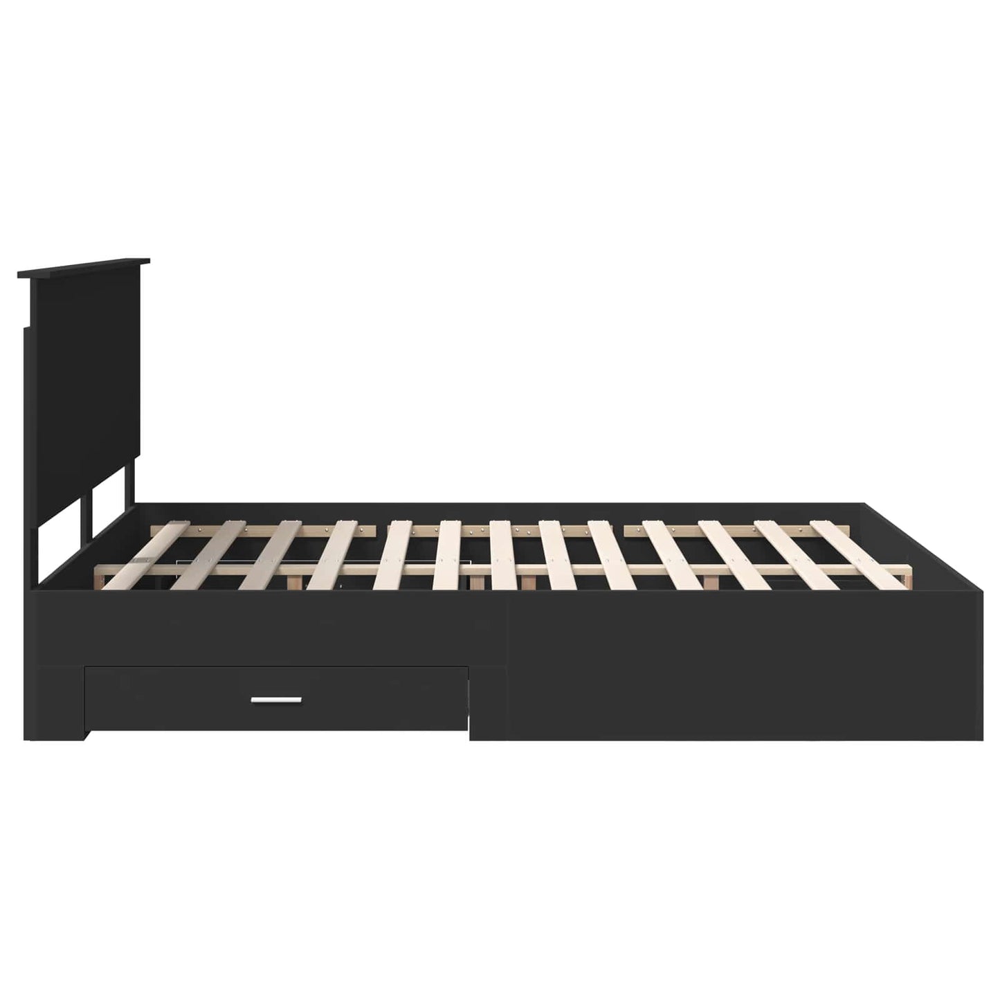 vidaXL Bettrahmen mit Kopfteil Schwarz 160 x 200 cm Holzwerkstoff