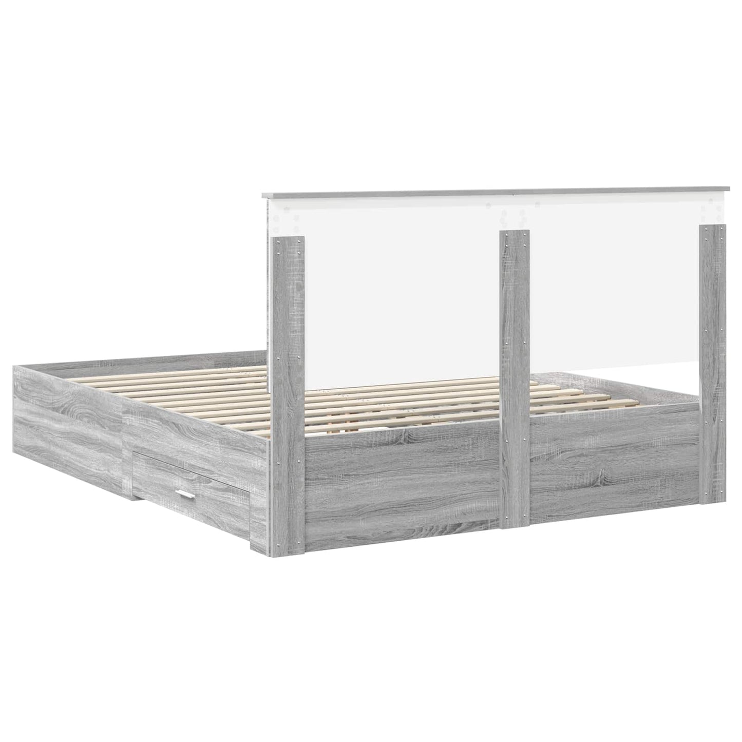 vidaXL Bettrahmen Graues Sonoma 160 x 200 cm Holzwerkstoff