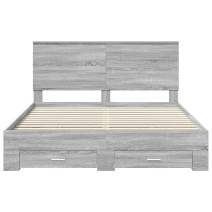 vidaXL Bettrahmen Graues Sonoma 160 x 200 cm Holzwerkstoff