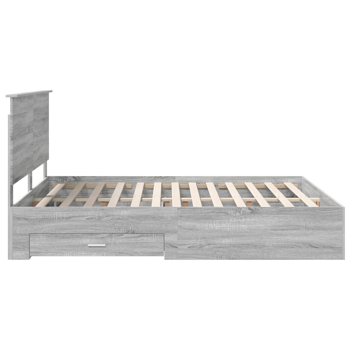 vidaXL Bettrahmen Graues Sonoma 160 x 200 cm Holzwerkstoff