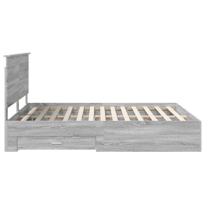 vidaXL Bettrahmen Graues Sonoma 160 x 200 cm Holzwerkstoff