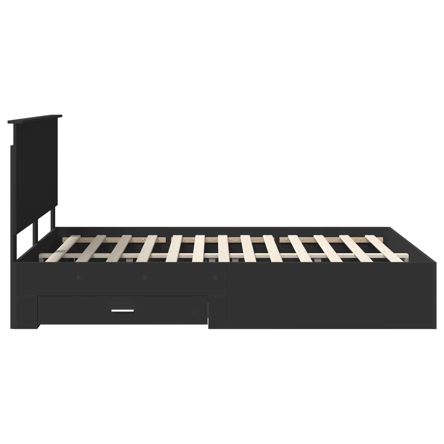 vidaXL Bettrahmen Schwarz und Silber 150 x 200 cm Holzwerkstoff