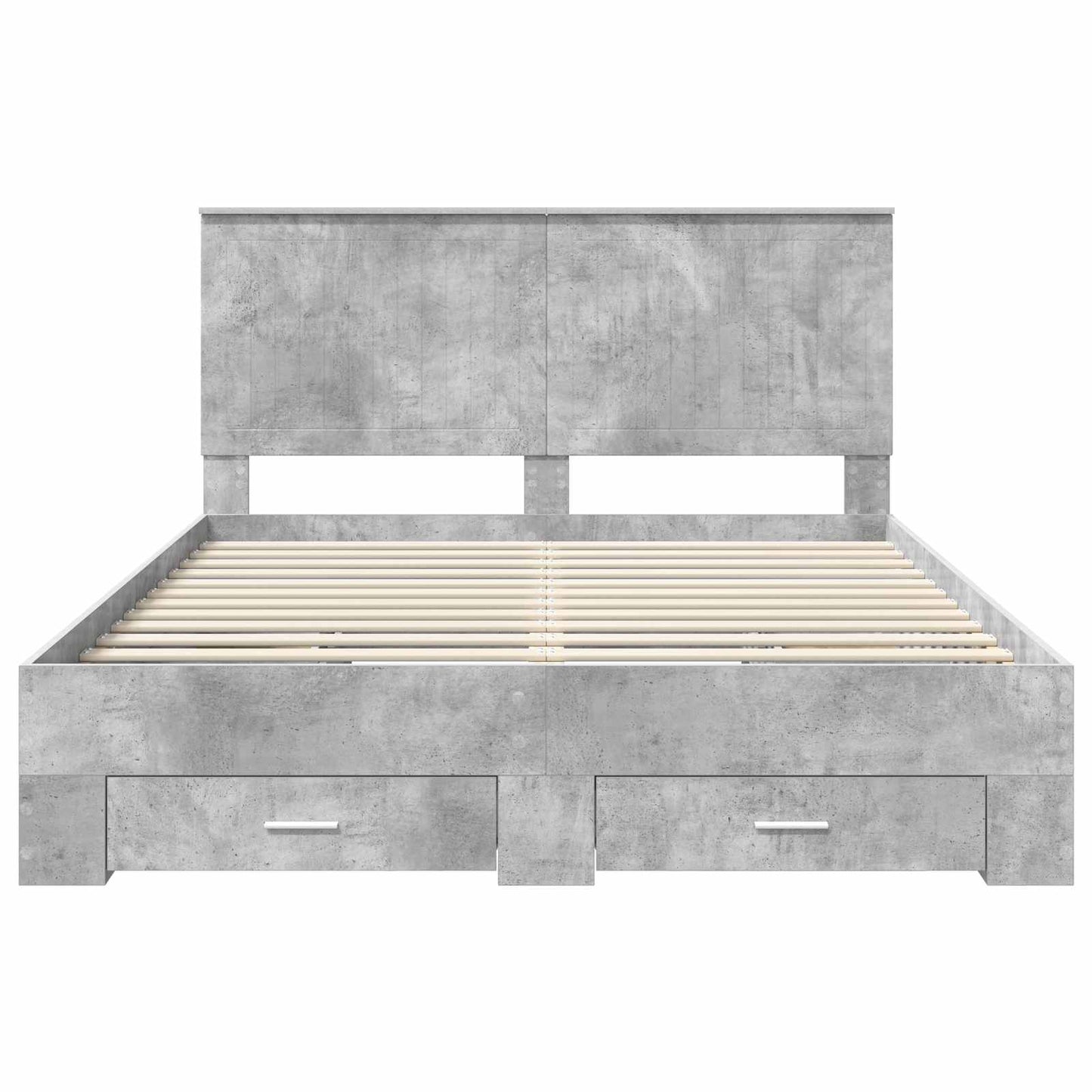 vidaXL Cadre de lit avec tête de lit gris béton 150 x 200 cm bois d'ingénierie