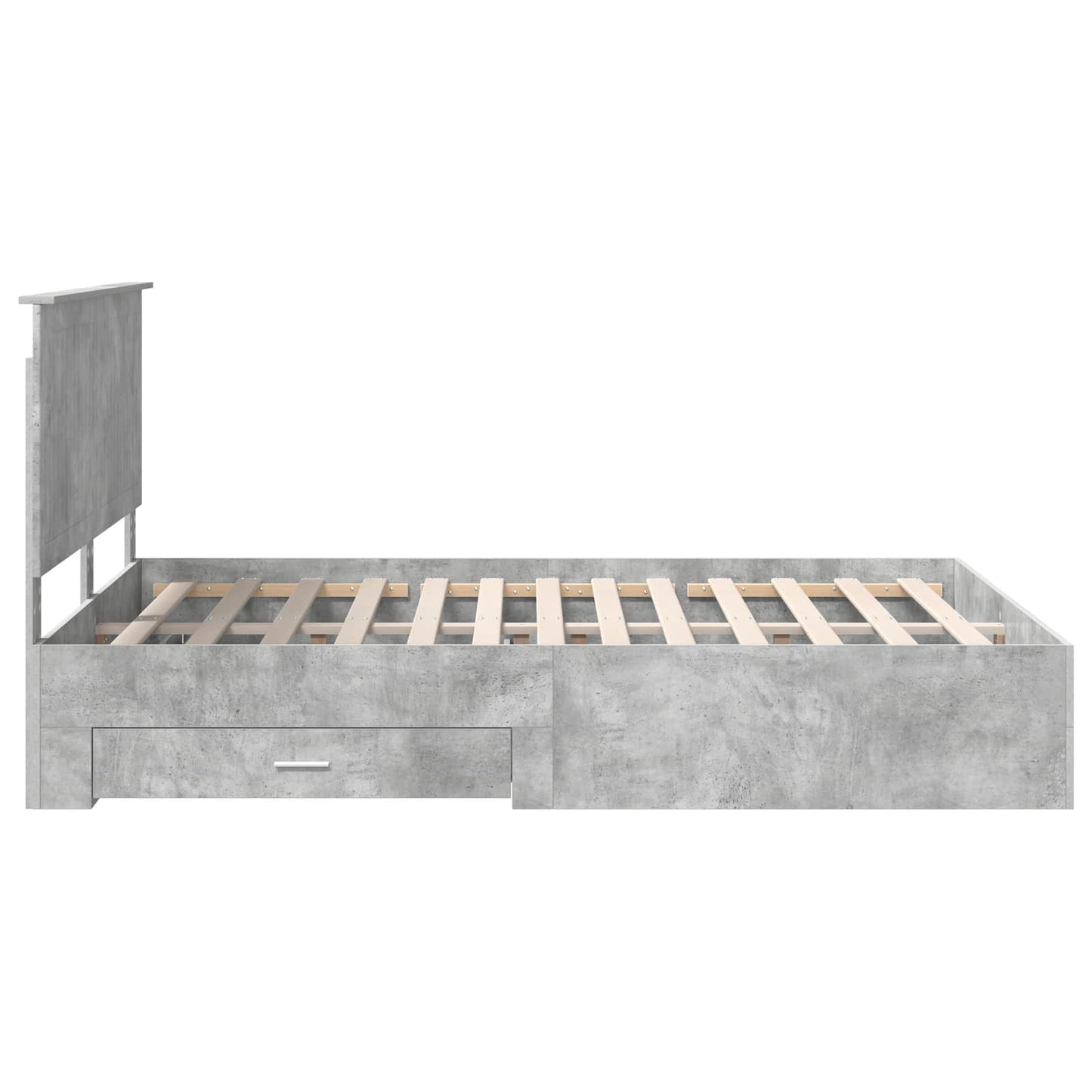 vidaXL Cadre de lit avec tête de lit gris béton 150 x 200 cm bois d'ingénierie