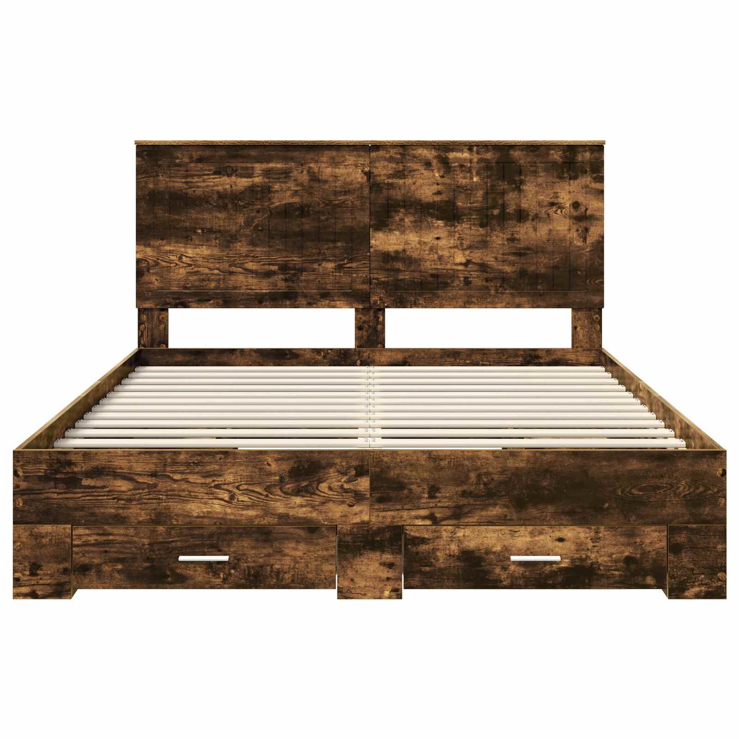 vidaXL Bettrahmen Geräucherte Eiche 150 x 200 cm Holzwerkstoff