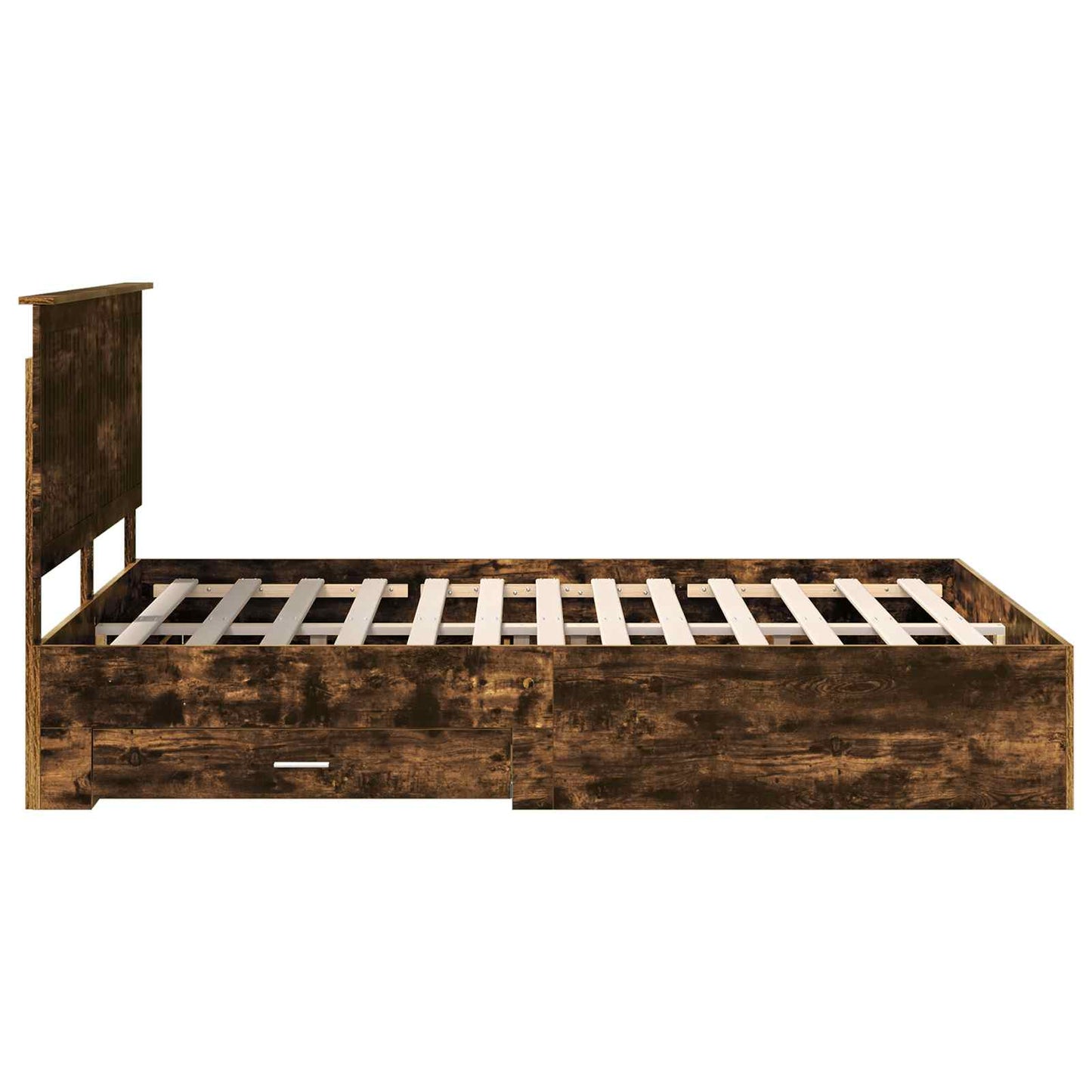 vidaXL Bettrahmen Geräucherte Eiche 150 x 200 cm Holzwerkstoff