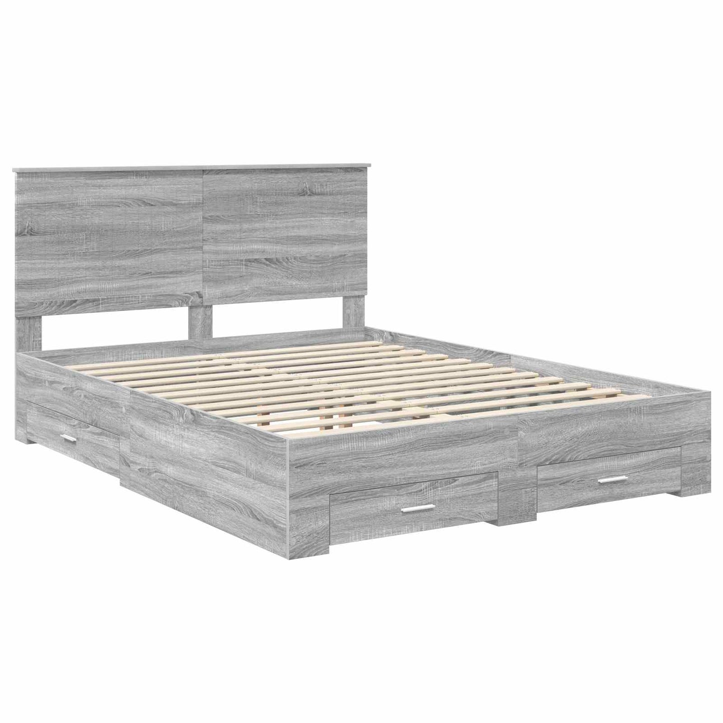 vidaXL Cadre de lit gris Sonoma 150 x 200 cm Bois d'ingénierie