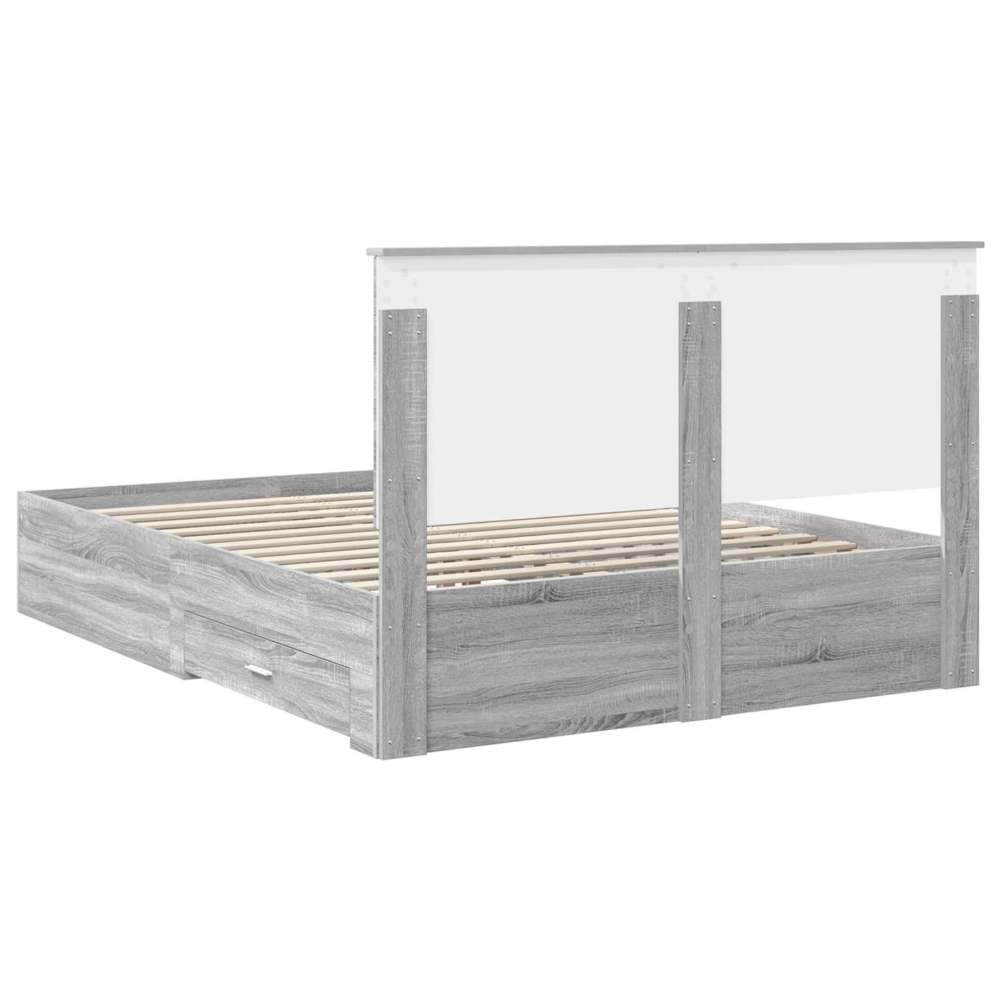 vidaXL Cadre de lit gris Sonoma 150 x 200 cm Bois d'ingénierie