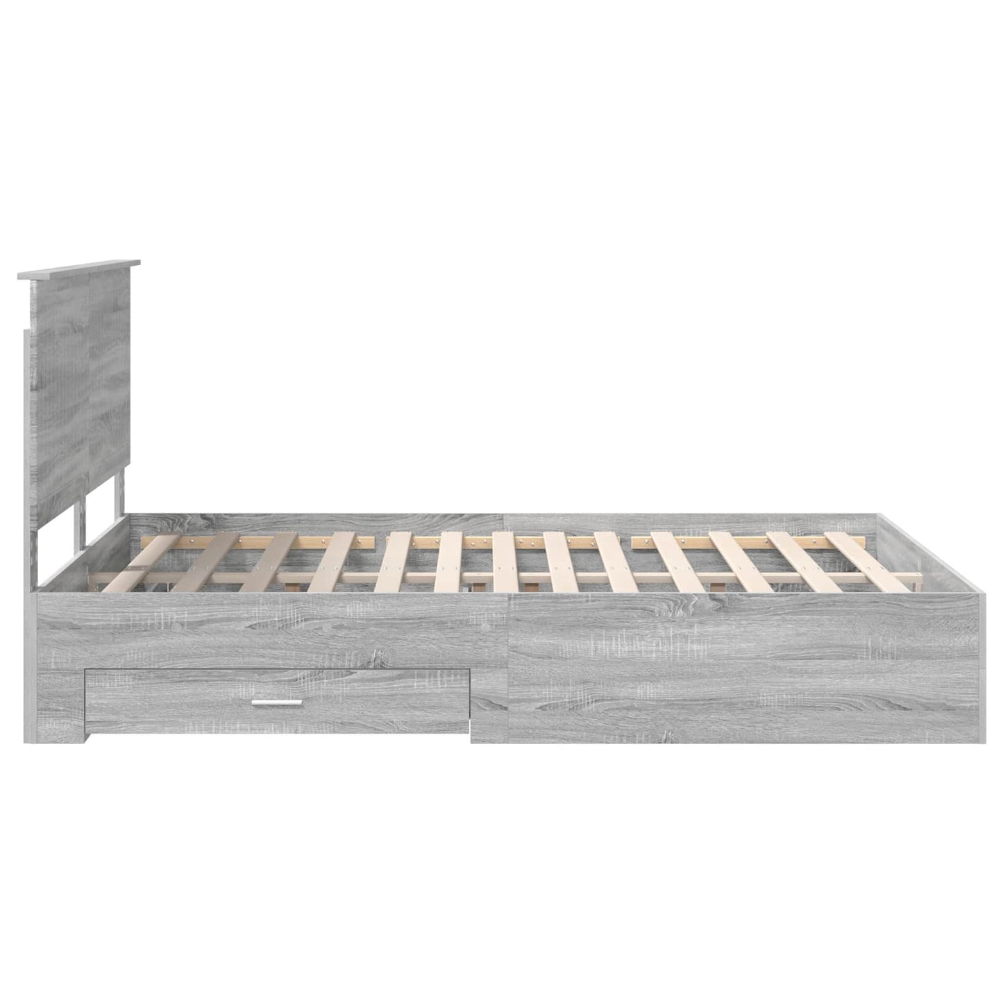 vidaXL Cadre de lit gris Sonoma 150 x 200 cm Bois d'ingénierie