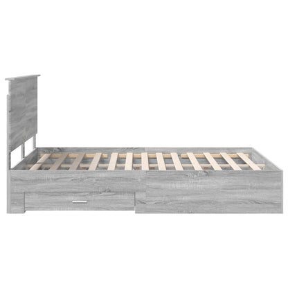 vidaXL Cadre de lit gris Sonoma 150 x 200 cm Bois d'ingénierie