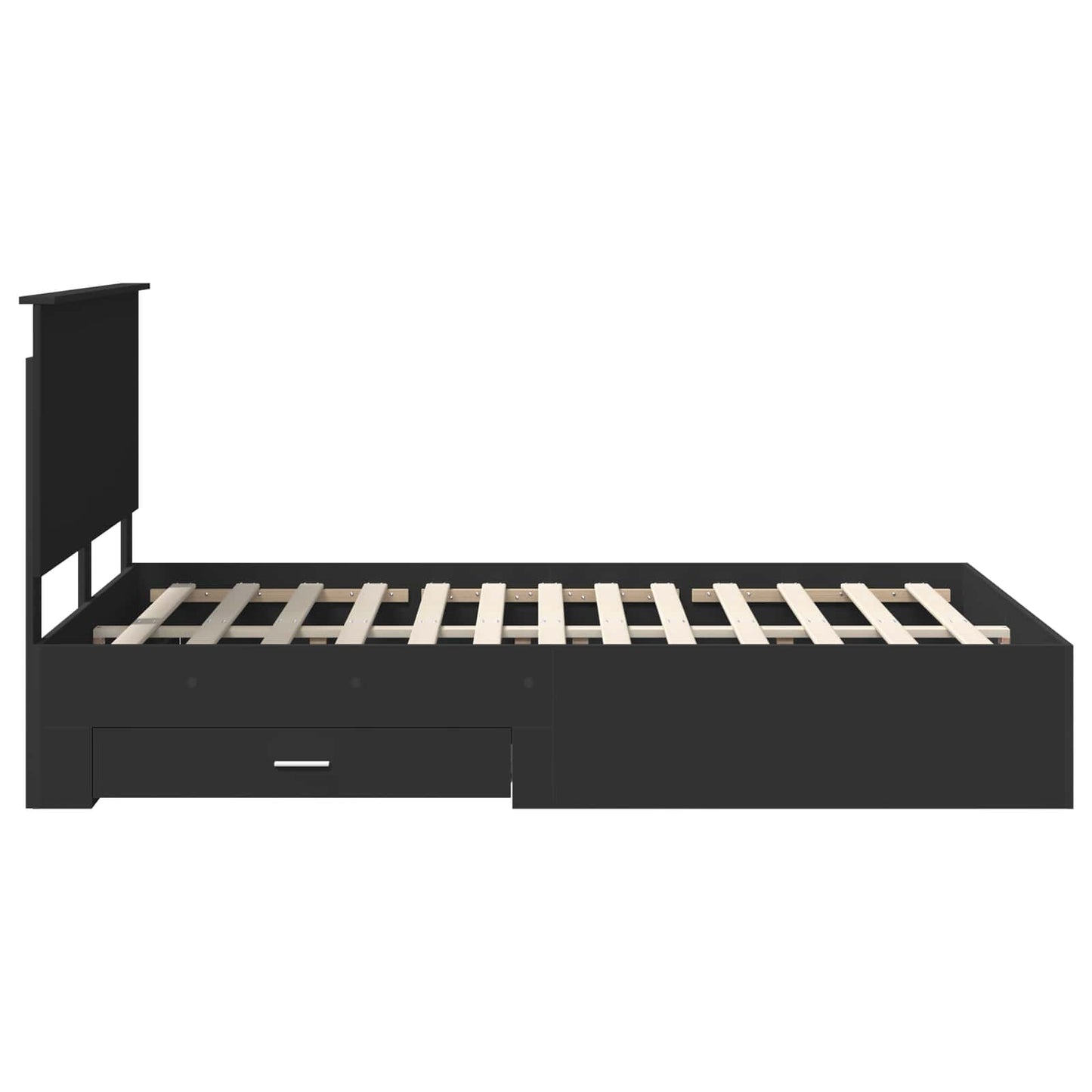 vidaXL Bettrahmen mit Kopfteil Schwarz 140 x 190 cm Holzwerkstoff