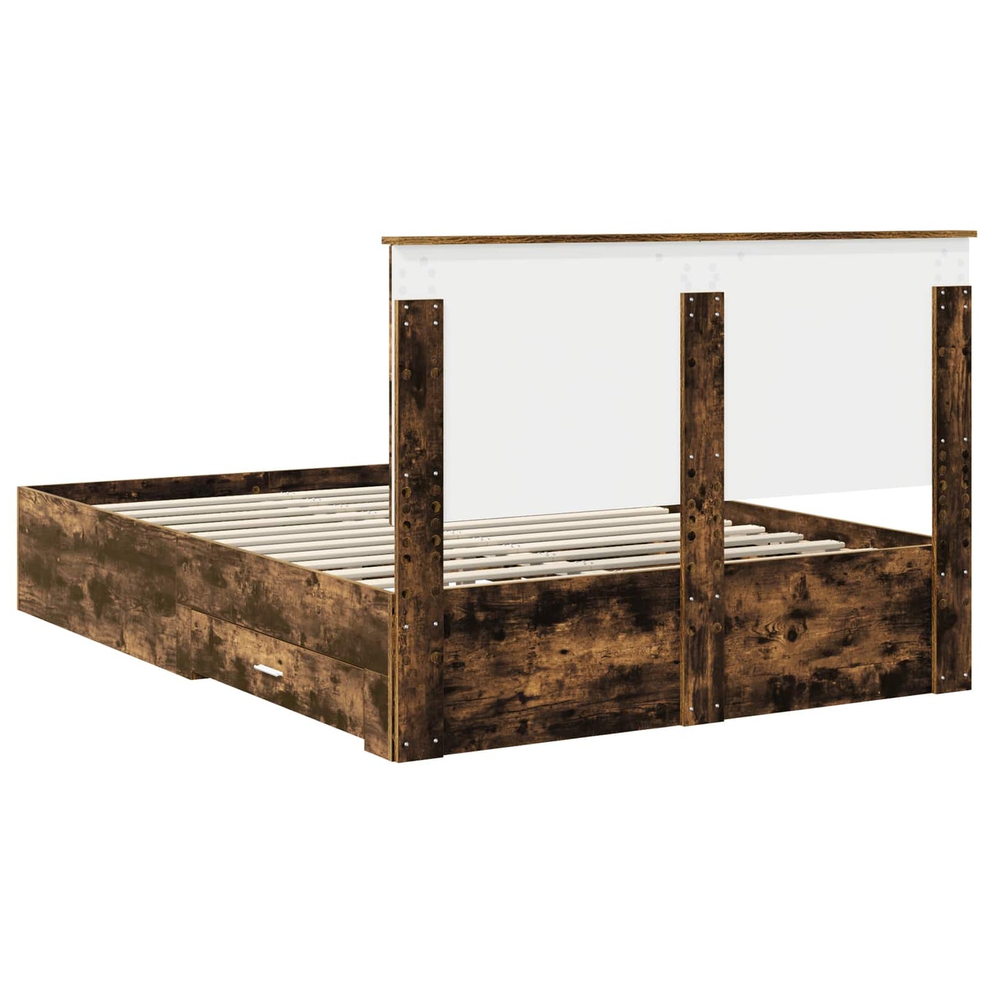 vidaXL Bettrahmen Geräucherte Eiche 135 x 190 cm Holzwerkstoff
