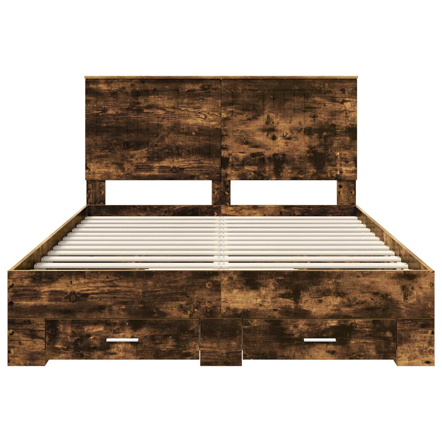 vidaXL Bettrahmen Geräucherte Eiche 135 x 190 cm Holzwerkstoff