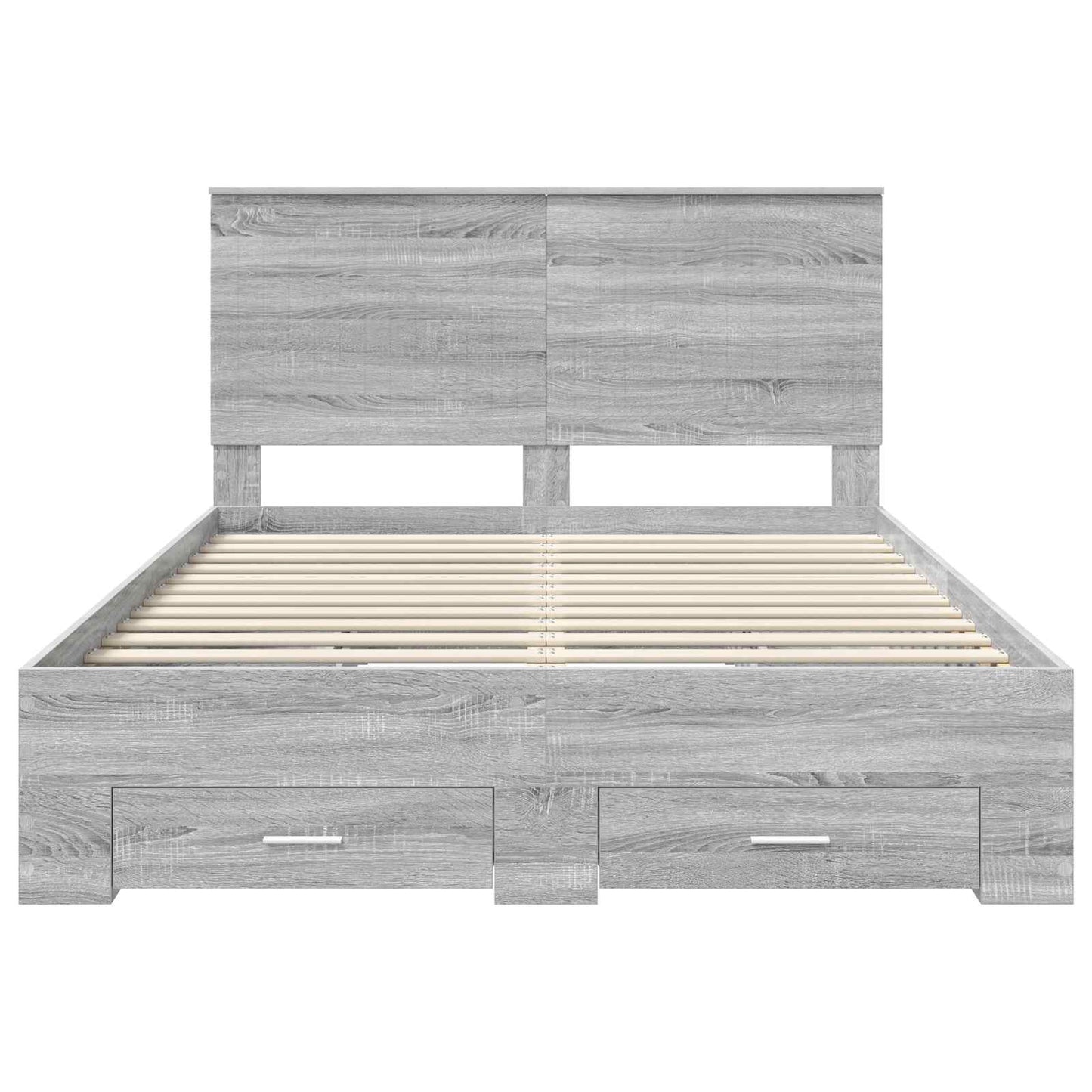 vidaXL Bettrahmen Graues Sonoma 135 x 190 cm Holzwerkstoff