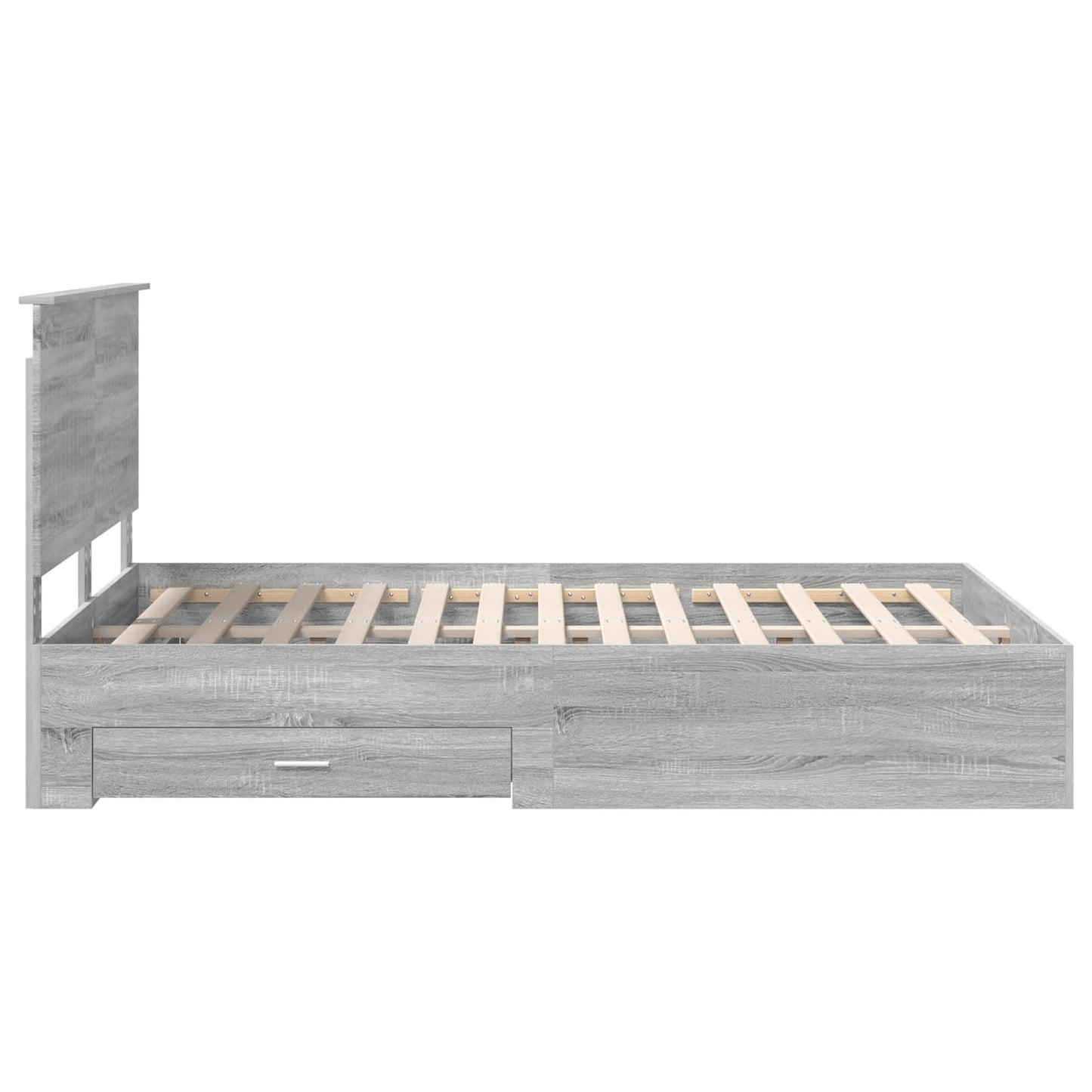vidaXL Bettrahmen Graues Sonoma 135 x 190 cm Holzwerkstoff