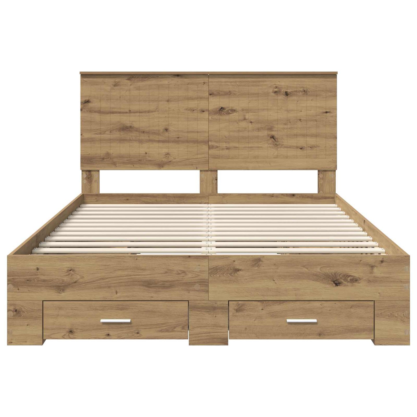 vidaXL Bettrahmen Artisan-Eiche 135 x 190 cm Holzwerkstoff