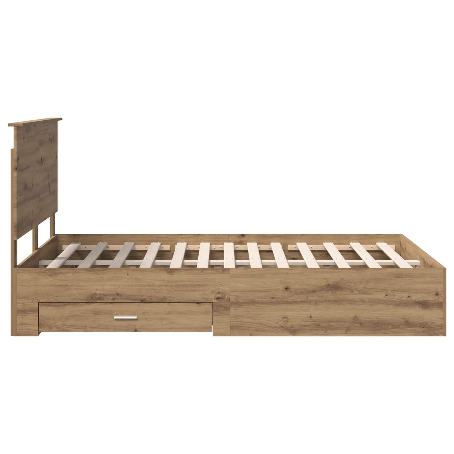 vidaXL Bettrahmen Artisan-Eiche 135 x 190 cm Holzwerkstoff