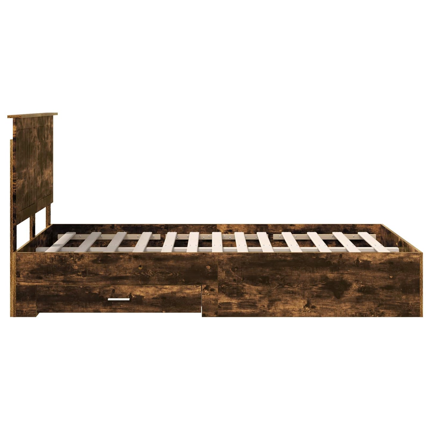 vidaXL Bettrahmen Geräucherte Eiche 120 x 200 cm Holzwerkstoff