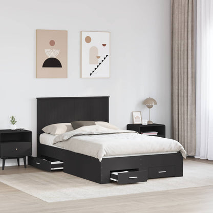 vidaXL Bettrahmen mit Kopfteil Schwarz 120 x 190 cm Holzwerkstoff