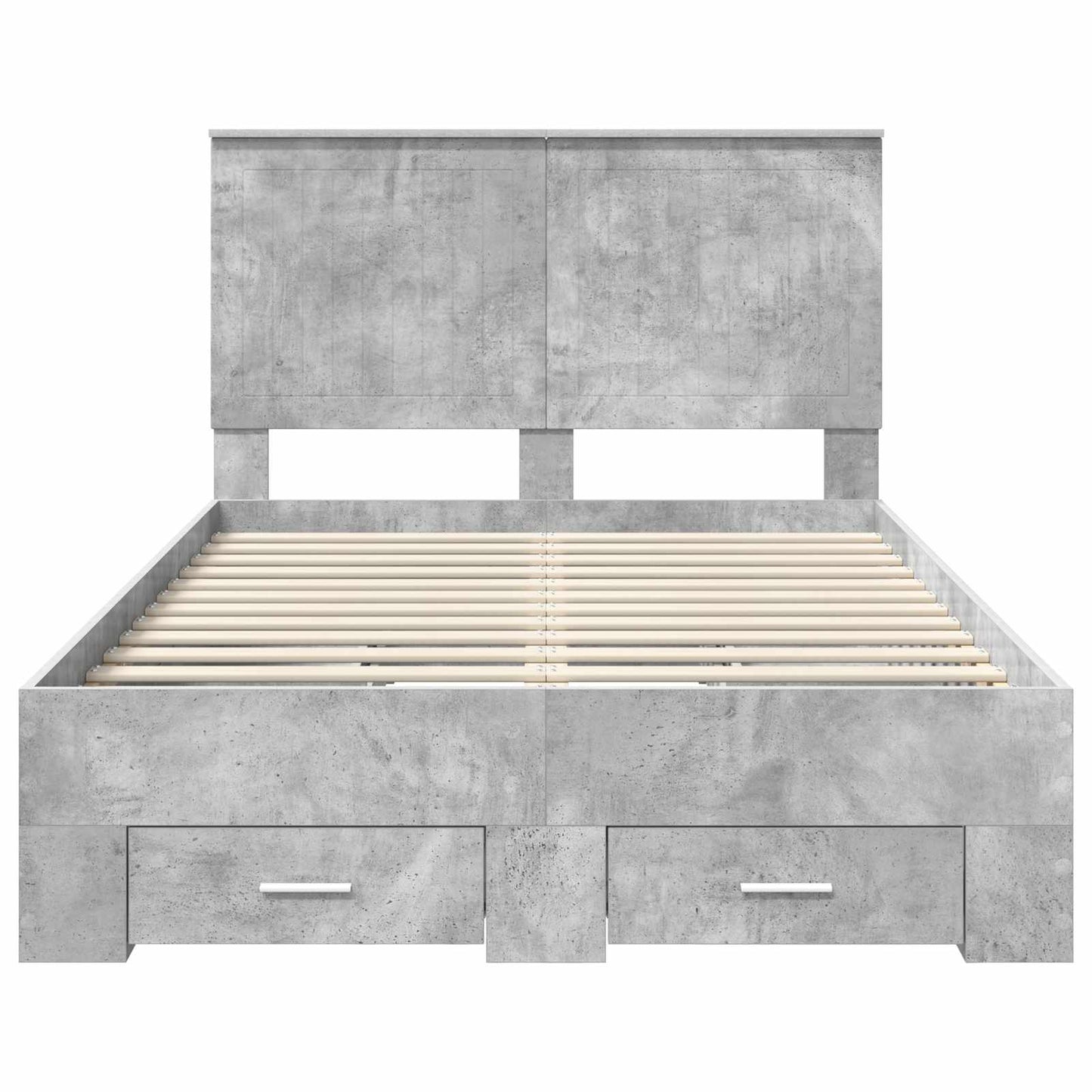 vidaXL Bettrahmen mit Kopfteil Beton Grau 120 x 190 cm Holzwerkstoff